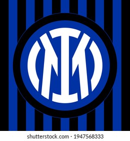 Milan, Italy, March 2021 - Internazionale (International) Football Club new brand logo 2021 design