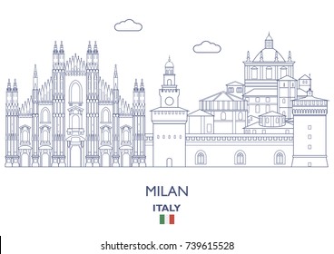 Milan Linear City Skyline, Italy