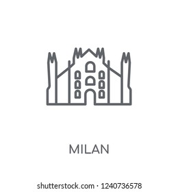 Milan linear icon. Modern outline Milan logo concept on white background from Architecture and Travel collection. Suitable for use on web apps, mobile apps and print media.