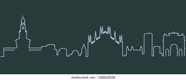 Milan Single Line Skyline