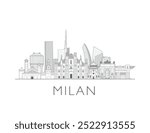 Milan skyline cityscape vector illustration