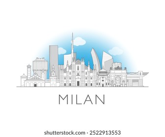 Milano skyline cityscape vetor ilustração