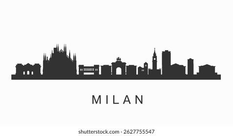 Milan Skyline Italian City Silhouette Europe Icon.