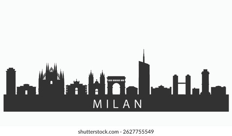Milan Skyline Silhouette Italy Cityscape Vector.