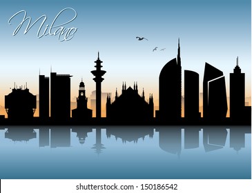 Milan skyline - vector illustration