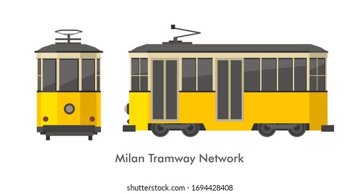 Milan Tramway network vector illustration