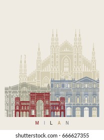 Milan V2 skyline poster