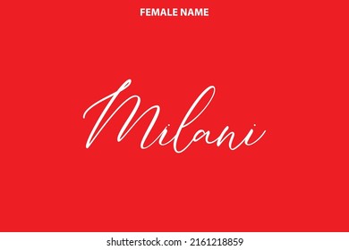 Milani Female Name Handwritten Text Logo Stock Vector (Royalty Free ...