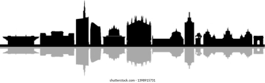 Milano City Italy Skyline Vector