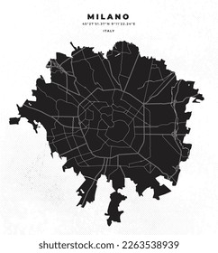 Milano city map vector poster flyer	