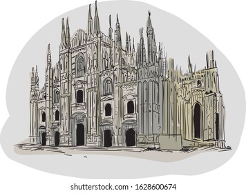 Milano tower drawing vector design