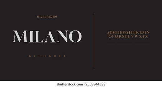 Milano typography beauty fashion elegant minimalist serif italic fonts decorative wedding vintage retro logos. Minimal luxury font alphabet logo. Vector illustration