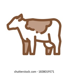 Milchkuh-Icon-Vektorgrafik. Milchkuh-Schild. Illustration von Farbzeichen
