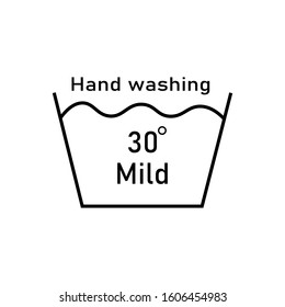 Mild 30 degree icon hand washing