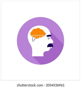 Mild Alzheimer disease color icon. Initial ill stage. Neurologic disorder concept. Vector illustration