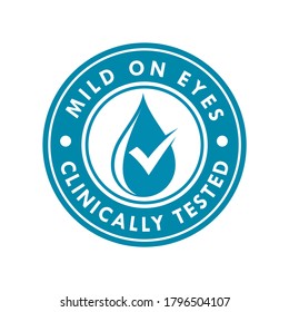 Mild on eyes and  clinically tested logo design template illustration. suitable for shampoo, cream, soap etc