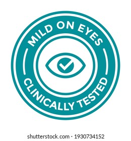 Mild on eyes clinically tested vector badge. This design use for soap product or other.