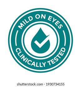 Mild on eyes clinically tested vector badge. This design use for soap product or other.