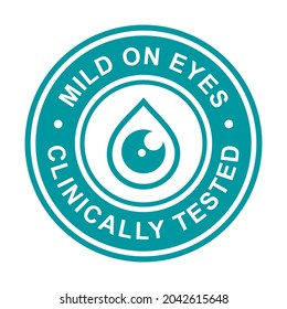 Mild on eyes clinically tested badge logo vector