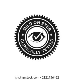 Mild on eyes clinically tested vector badge. This design use for soap product or other.