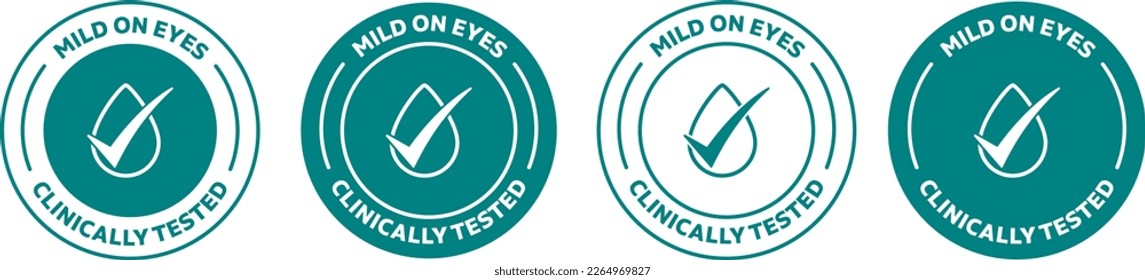 Mild on eyes clinically tested icon, Suitable for soap product label. vector illustration.