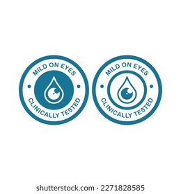 Mild on eyes clinically tested badge logo vector