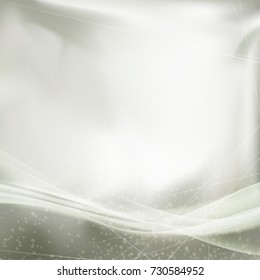 Mild smooth halftone swoosh lines modern soft background. Smoke Wave pattern over futuristic geometrical layout with transparent particle. Vector illustration