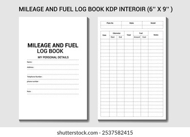 Quilometragem e diário de bordo do combustível KDP desenhos interiores