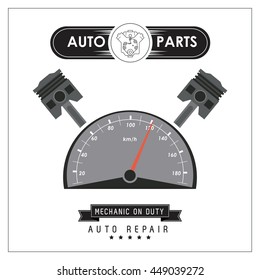 Mileage icon. Auto part design. Vector graphic