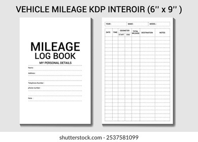  mileage kdp interior (6''x9") designs