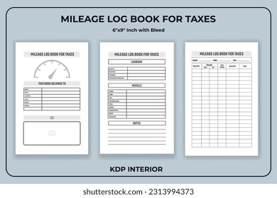 Mileage Log book for Taxes Template