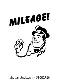 Mileage - Service Station Mechanic - Retro Clip Art