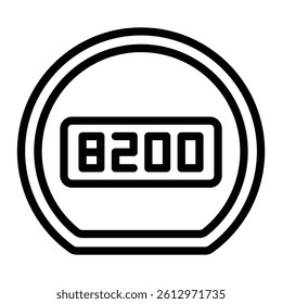 Mileage Vector Line Icon Design
