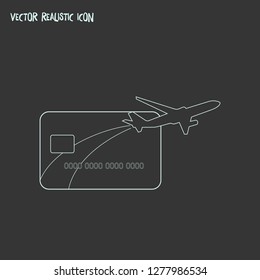 Miles card icon line element. Vector illustration of miles card icon line isolated on clean background for your web mobile app logo design.