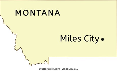 Miles City location on Montana state map