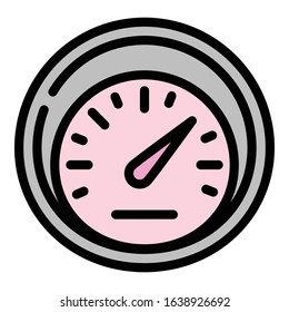 Miles speedometer icon. Outline miles speedometer vector icon for web design isolated on white background