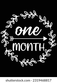 Milestone 1 month vector art design, eps file. design file for t-shirt. SVG, EPS cuttable design file