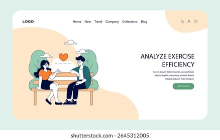 Milestone achieved in fitness journey. Two individuals discuss exercise efficiency on a park bench, showcasing social engagement and support. Illustrates the importance of communication in health