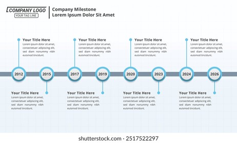 Milestone Achievement Infographic Timeline from 1 up to 8 Steps on a 16:9 Layout for Business Presentations, Management, and Evaluation.