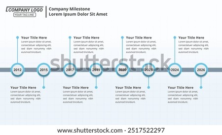 Milestone Achievement Infographic Timeline from 1 up to 8 Steps on a 16:9 Layout for Business Presentations, Management, and Evaluation.