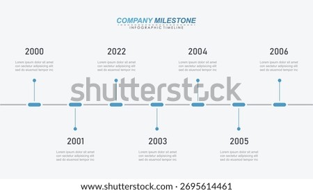 Milestone Achievement Infographic Timeline with 8, 7 Steps
