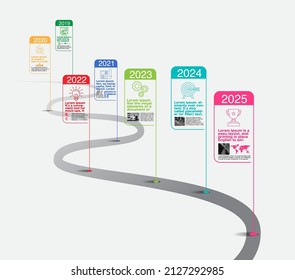 Milestone Company, Timeline, Roadmap, Infographic Vector illustration,  report  information