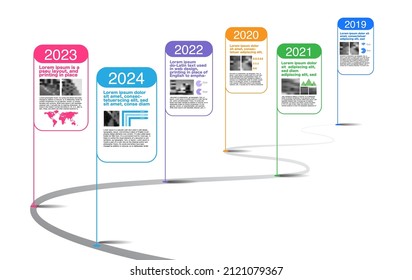 Milestone Company, Timeline, Roadmap,Infographic Vector.