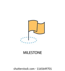 Milestone Concept 2 Colored Line Icon. Simple Yellow And Blue Element Illustration. Milestone Concept Outline Symbol Design From Project Management Set