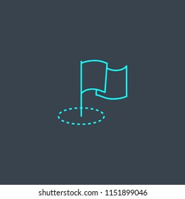 Milestone concept blue line icon. Simple thin element on dark background. Milestone concept outline symbol design from Project management set. Can be used for web and mobile UI/UX