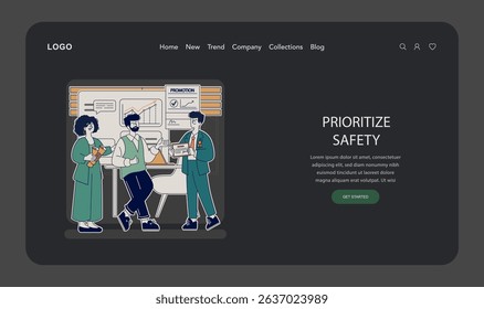 Milestone context in workplace safety conversation. Team members discuss recent promotions while emphasizing safety measures. Focus on collaboration and proactive approaches to workplace health