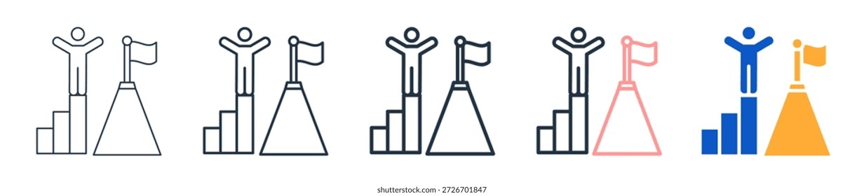 Hito de diferentes iconos de estilo conjunto de Ilustración vectorial.