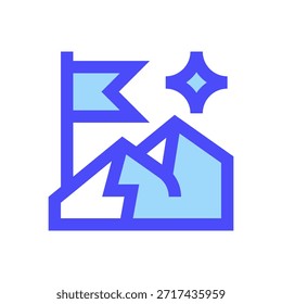 Milestone Flag Line Icon, Outline Symbol for Goal Achievement, Project Progress, Success Marker, Final Destination, and Event Celebration. Vector Sign Icon.