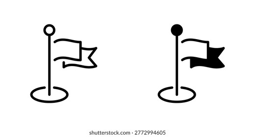 Milestone Flag Vector Line Icon for Business and Strategy