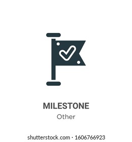 Milestone glyph icon vector on white background. Flat vector milestone icon symbol sign from modern other collection for mobile concept and web apps design.